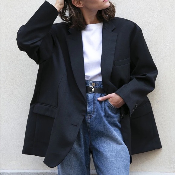 Frankie shop Black Boyfriend Oversized Blazer - Picture 1 of 3